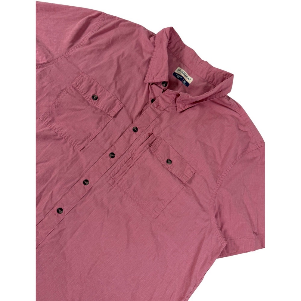 Magellan Outdoors Summerville Short Sleeve Classic Fit Button Down Shirt Men XXL
